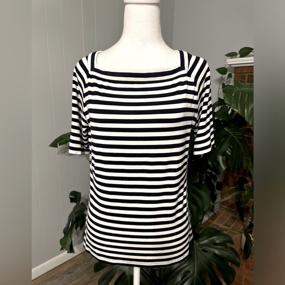 Talbots Tops - 🛍️ Talbots petite white,black strapped top Size SP